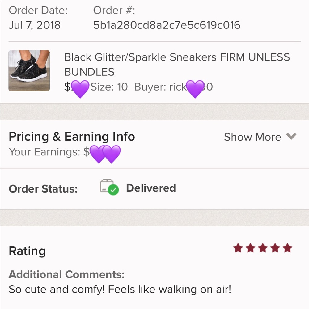 Black Glitter/Sparkle Sneakers - Picture 4 of 6